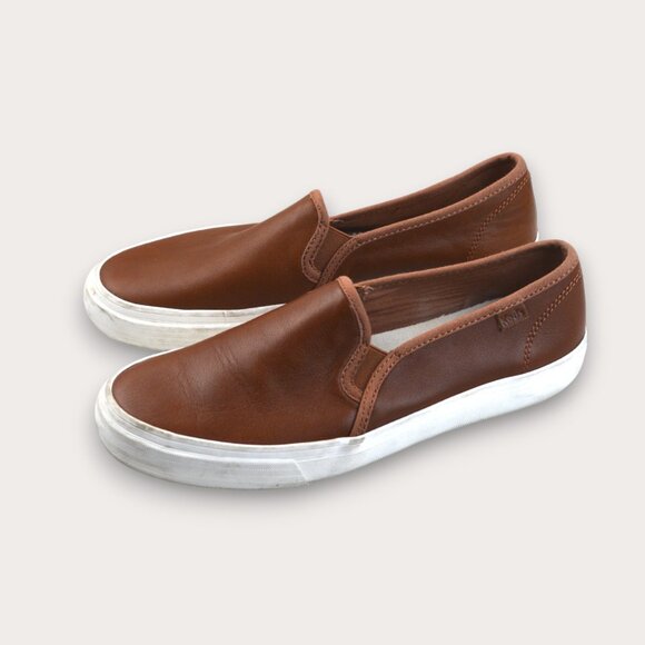 Keds Double Decker Leather Slip On | Size 8 Brown| Slip On Sneaker - Picture 2 of 7